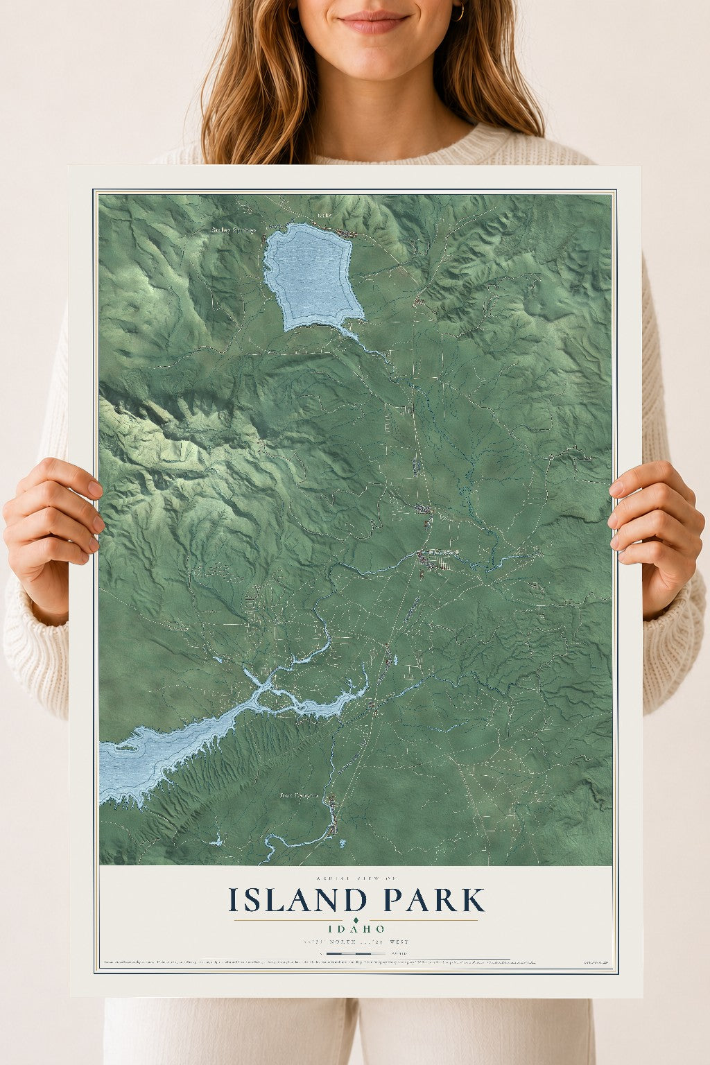 Map of Island Park, Idaho, 18 x 24 inch unframed archival matte print