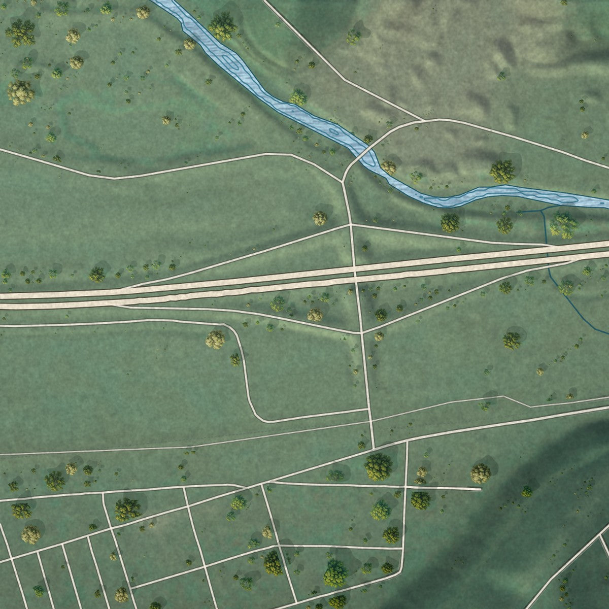 Second close-up of the map of Kellogg, Idaho print showing more streets and buildings