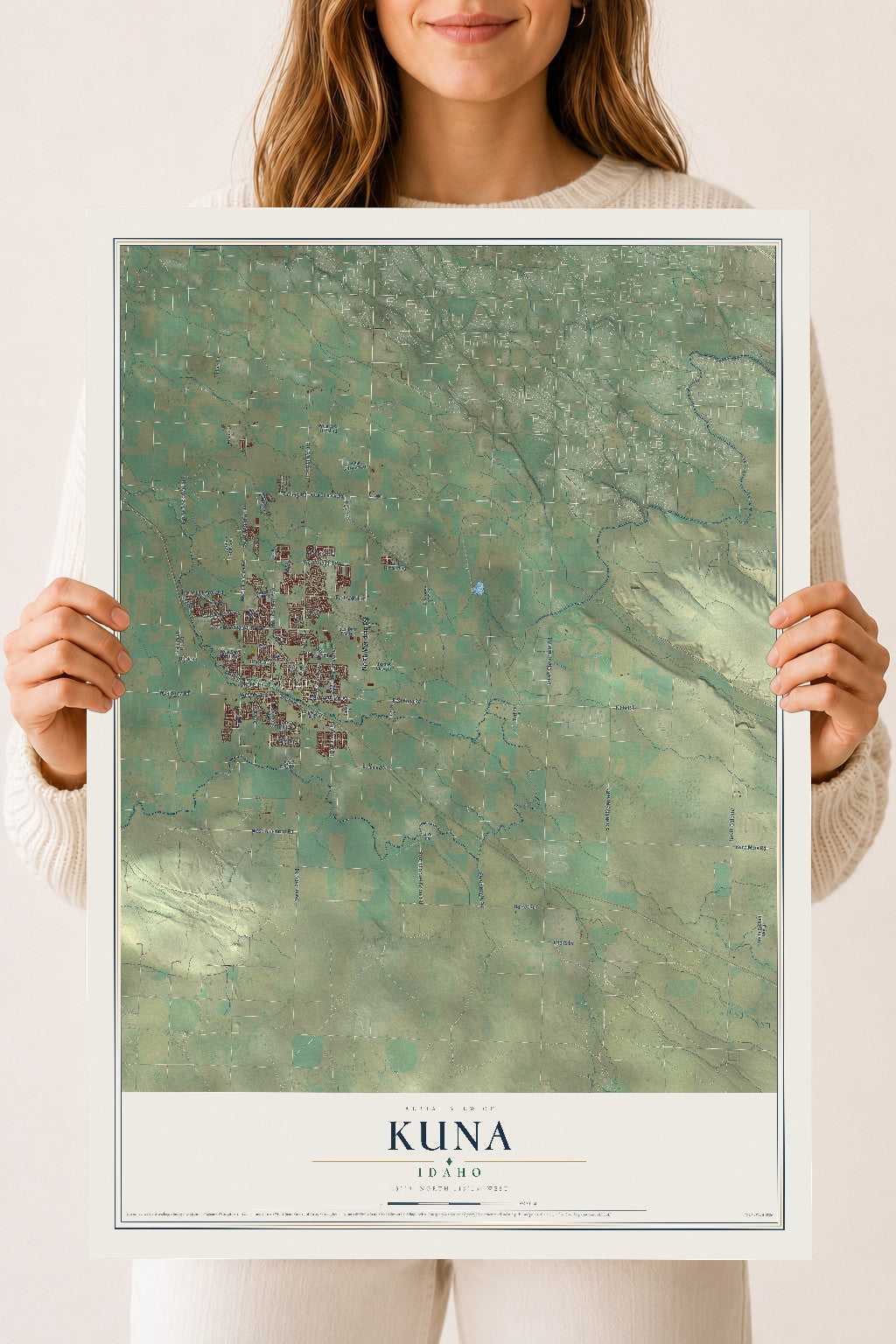 Map of Kuna, Idaho, 18 x 24 inch unframed archival matte print