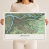 Map of Lewiston, Idaho, 12 x 18 inch unframed archival matte print