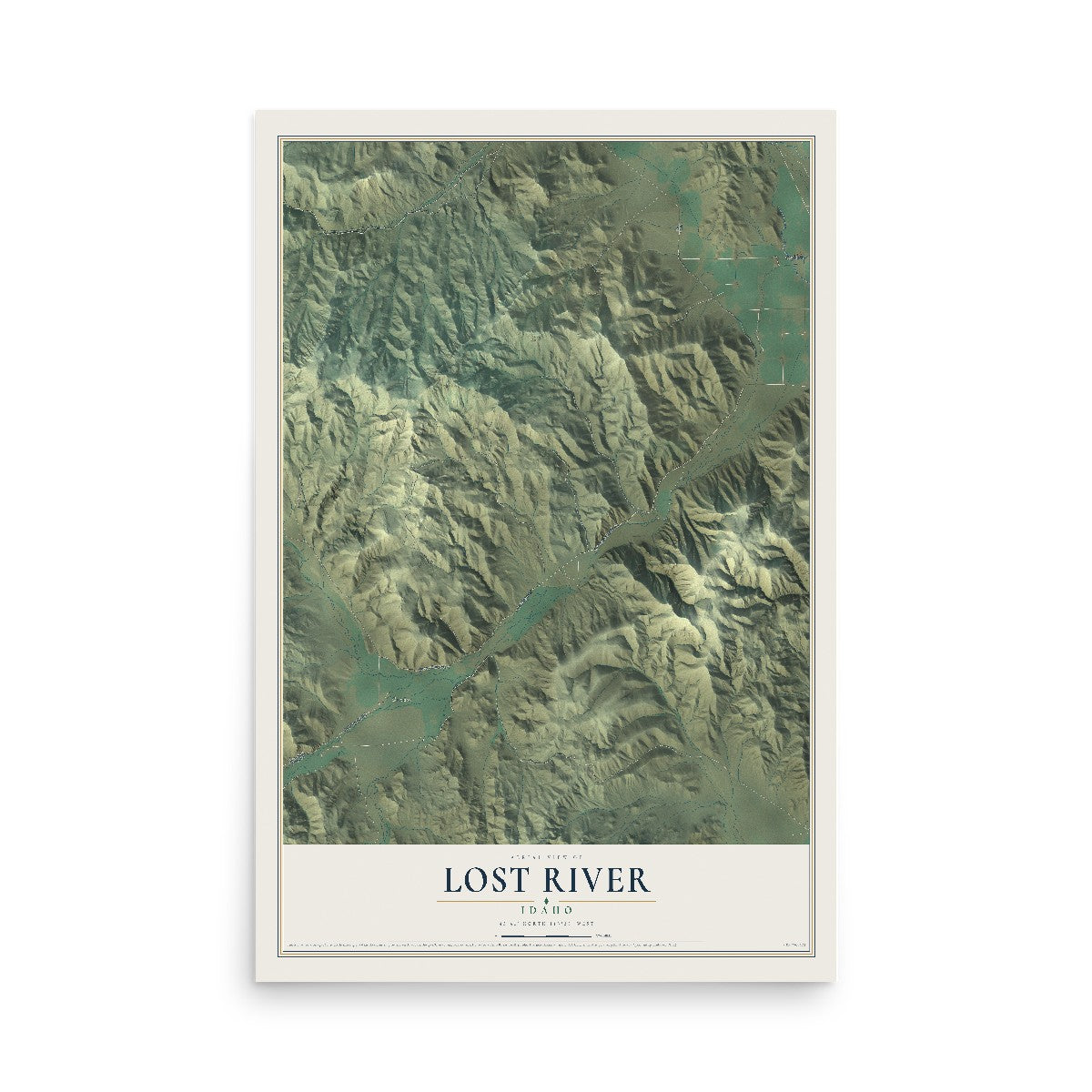 Map of Lost River, Idaho, 12 x 18 inch unframed archival matte print