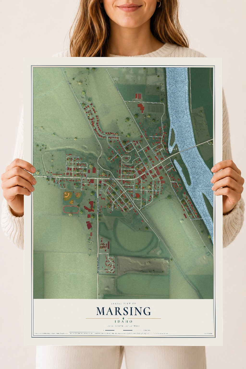 Map of Marsing, Idaho, 18 x 24 inch unframed archival matte print