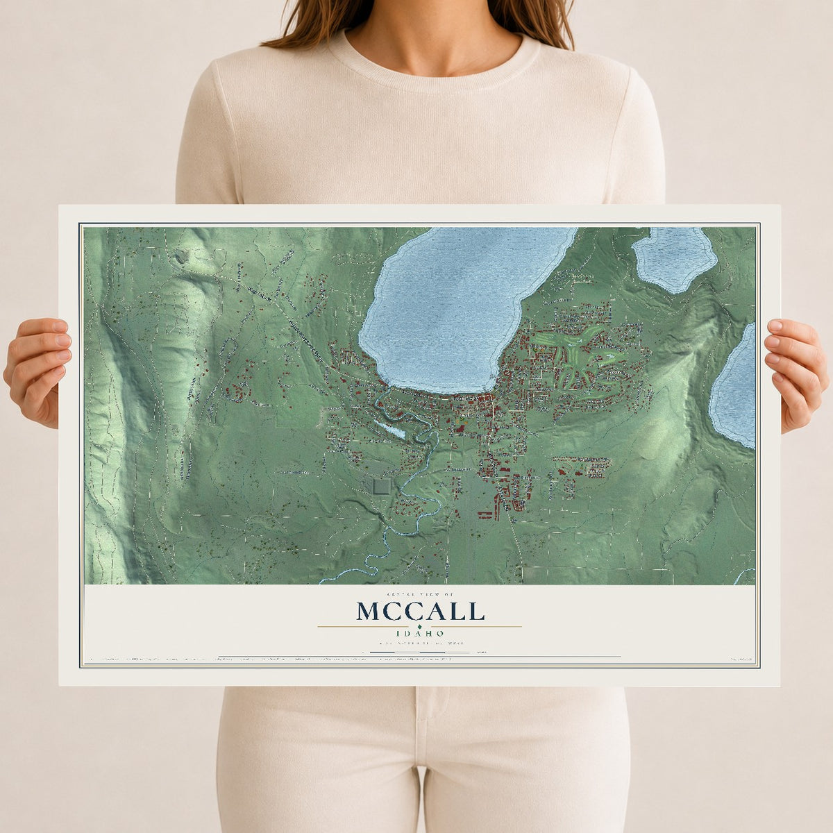 Map of McCall, Idaho, 12 x 18 inch unframed archival matte print