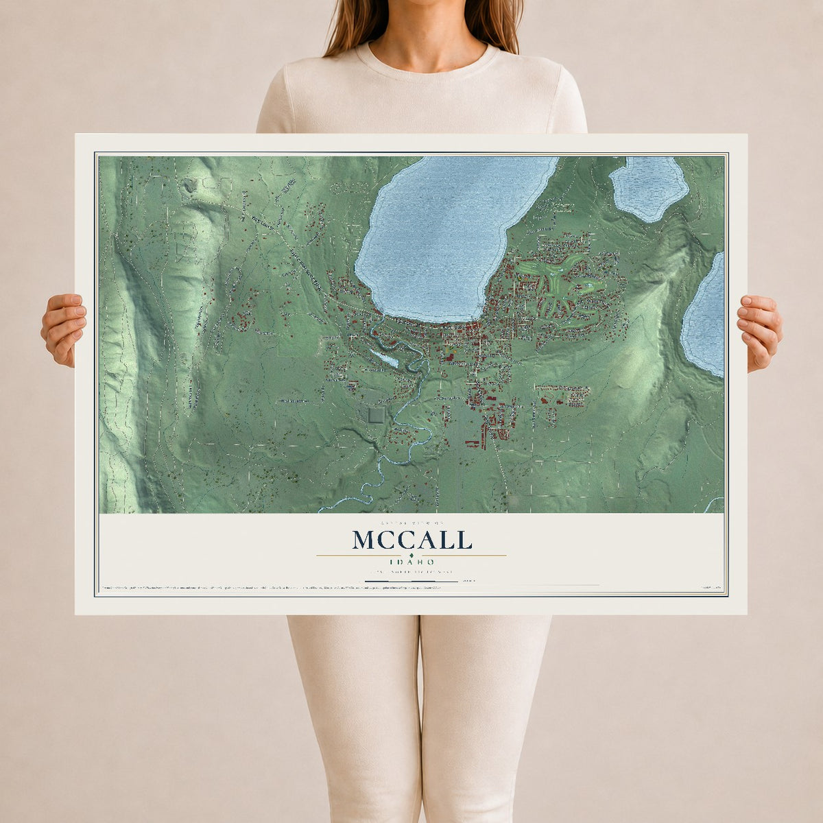 Map of McCall, Idaho, 24 x 36 inch unframed archival matte print