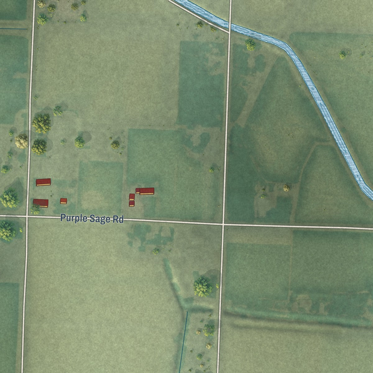 Second close-up of the map of Notus, Idaho print showing more streets and buildings