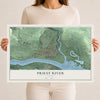 Map of Priest River, Idaho, 12 x 18 inch unframed archival matte print
