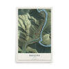 Map of Riggins, Idaho, 12 x 18 inch unframed archival matte print