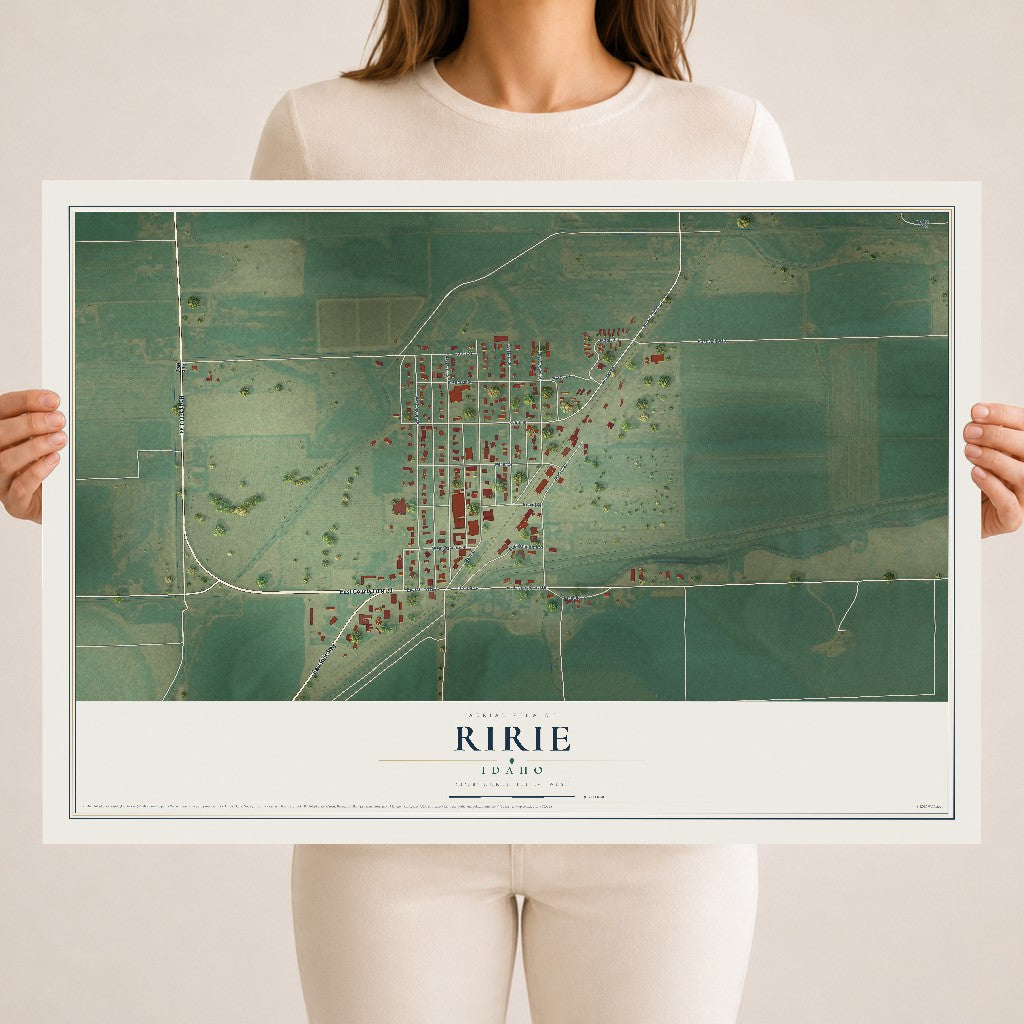 Map of Ririe, Idaho, 18 x 24 inch unframed archival matte print