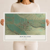 Map of Rockland, Idaho, 12 x 18 inch unframed archival matte print