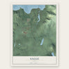 Sagle, Idaho map print, the full design