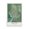 Map of Spirit Lake, Idaho, 12 x 18 inch unframed archival matte print