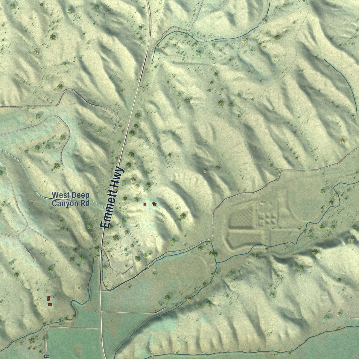 Second close-up of the map of Star, Idaho print showing more streets and buildings