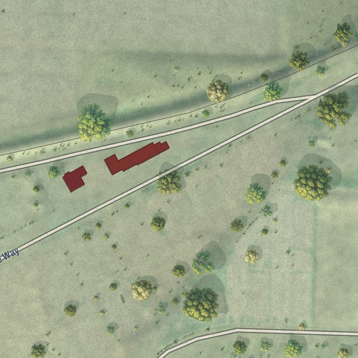 Second close-up of the map of State Line, Idaho print showing more streets and buildings