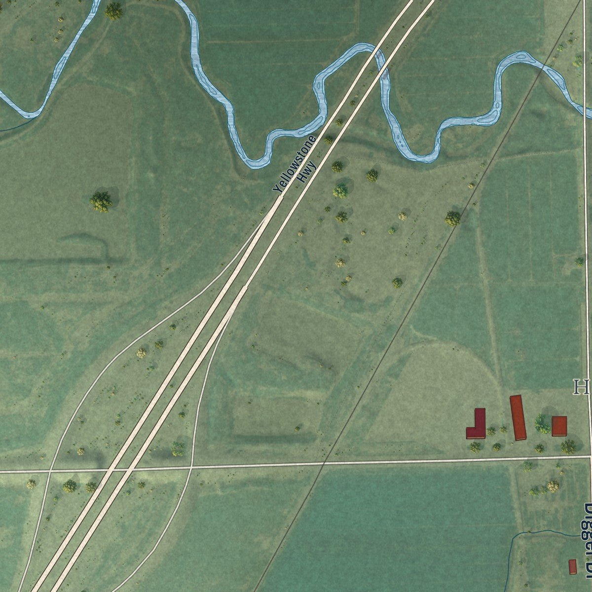 Second close-up of the map of Sugar City, Idaho print showing more streets and buildings