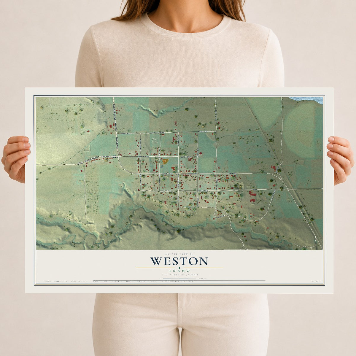 Map of Weston, Idaho, 12 x 18 inch unframed archival matte print