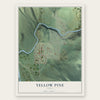 Yellow Pine, Idaho map print, the full design