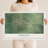 Map of Addieville, Illinois, 12 x 18 inch unframed archival matte print