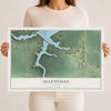 Map of Allenville, Illinois, 12 x 18 inch unframed archival matte print