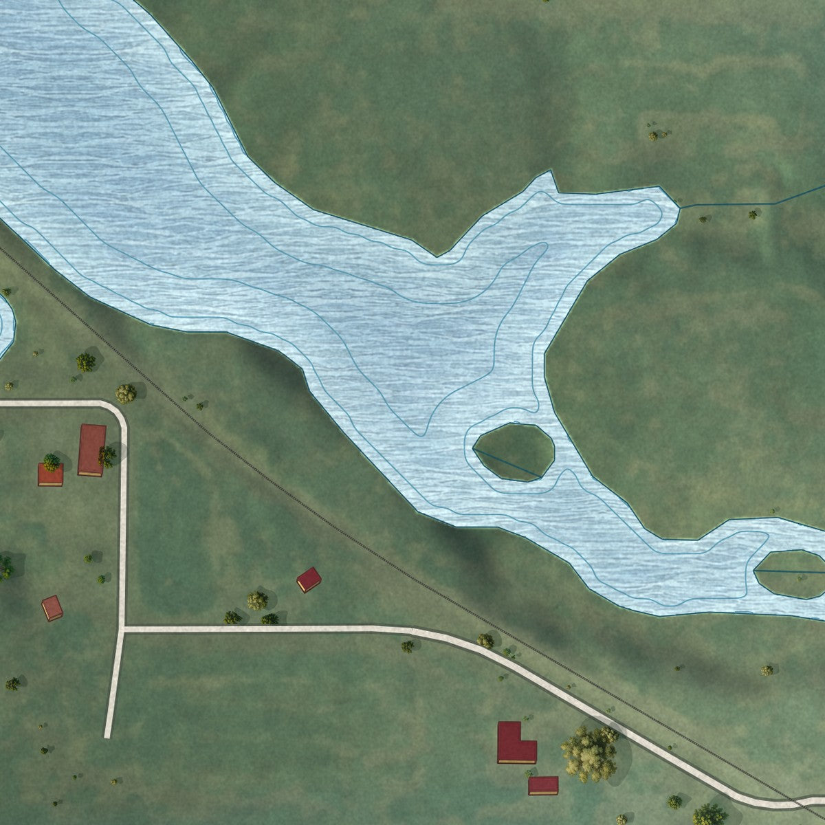 Second close-up of the map of Allenville, Illinois print showing more streets and buildings