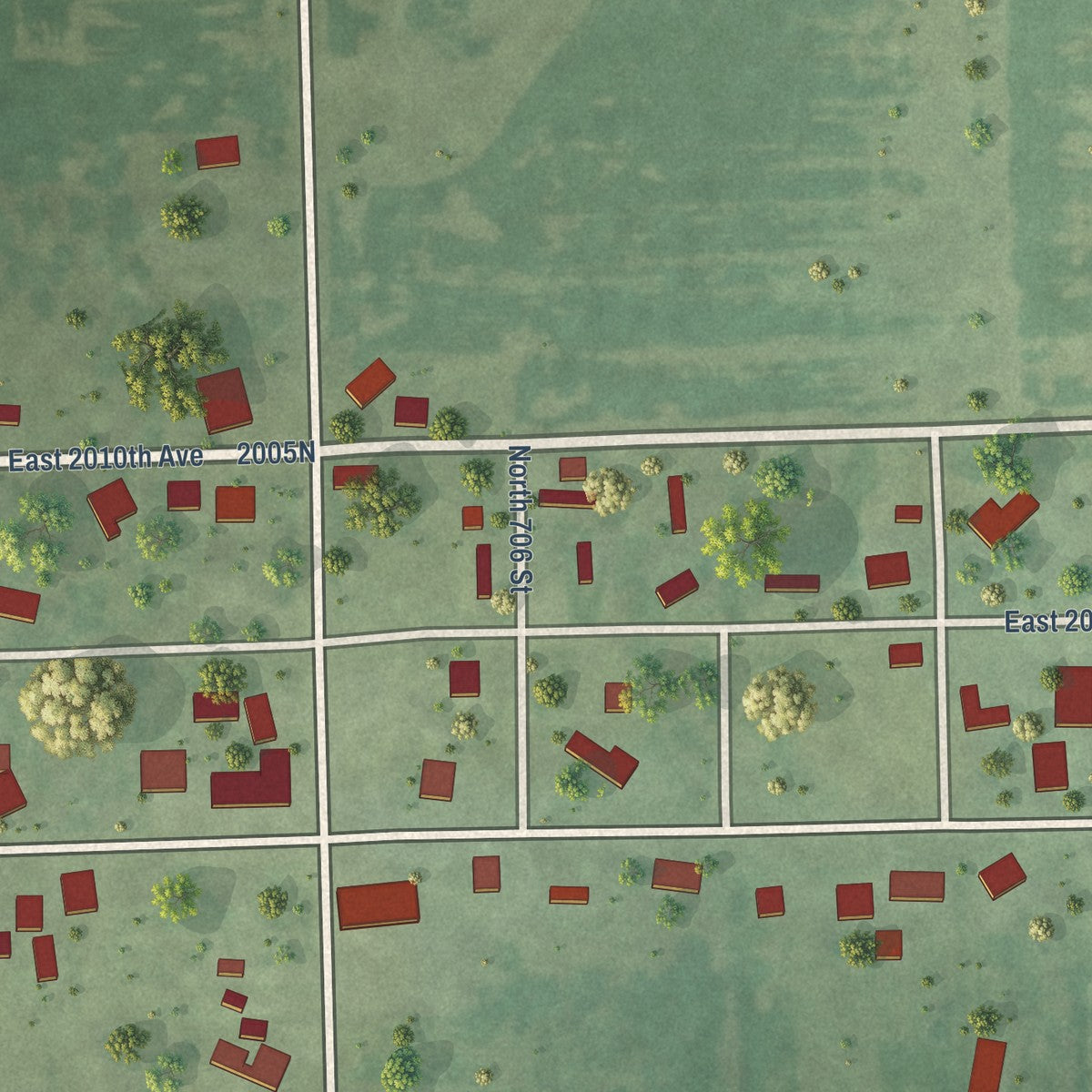 Close-up of the map of Annapolis, Illinois print showing street and building detail