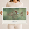 Map of Arcola, Illinois, 12 x 18 inch unframed archival matte print