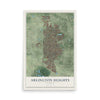 Map of Arlington Heights, Illinois, 12 x 18 inch unframed archival matte print