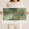 Map of Ava, Illinois, 12 x 18 inch unframed archival matte print