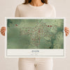 Map of Avon, Illinois, 12 x 18 inch unframed archival matte print