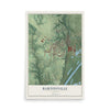 Map of Bartonville, Illinois, 12 x 18 inch unframed archival matte print
