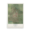 Map of Bement, Illinois, 12 x 18 inch unframed archival matte print
