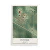 Map of Brimfield, Illinois, 12 x 18 inch unframed archival matte print