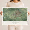Map of Carmi, Illinois, 12 x 18 inch unframed archival matte print