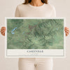Map of Caseyville, Illinois, 12 x 18 inch unframed archival matte print