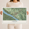 Map of Chester, Illinois, 12 x 18 inch unframed archival matte print