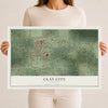 Map of Clay City, Illinois, 12 x 18 inch unframed archival matte print