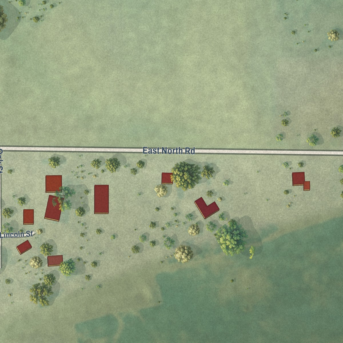 Second close-up of the map of Cooksville, Illinois print showing more streets and buildings