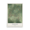 Map of Crainville, Illinois, 12 x 18 inch unframed archival matte print