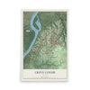 Map of Creve Coeur, Illinois, 12 x 18 inch unframed archival matte print