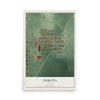 Map of Dakota, Illinois, 12 x 18 inch unframed archival matte print