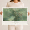 Map of Dalzell, Illinois, 12 x 18 inch unframed archival matte print