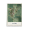 Map of Danforth, Illinois, 12 x 18 inch unframed archival matte print