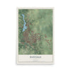 Map of Danville, Illinois, 12 x 18 inch unframed archival matte print
