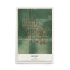 Map of Davis, Illinois, 12 x 18 inch unframed archival matte print