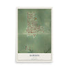 Map of Dawson, Illinois, 12 x 18 inch unframed archival matte print