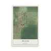 Map of De Land, Illinois, 12 x 18 inch unframed archival matte print