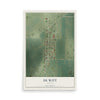 Map of De Witt, Illinois, 12 x 18 inch unframed archival matte print