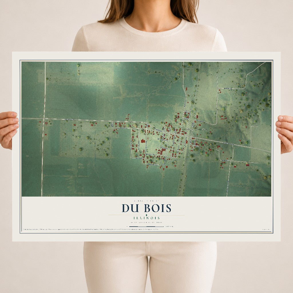 Map of Du Bois, Illinois, 18 x 24 inch unframed archival matte print
