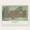 Dunning, Illinois map print, the full design