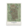 Map of Elmhurst, Illinois, 12 x 18 inch unframed archival matte print