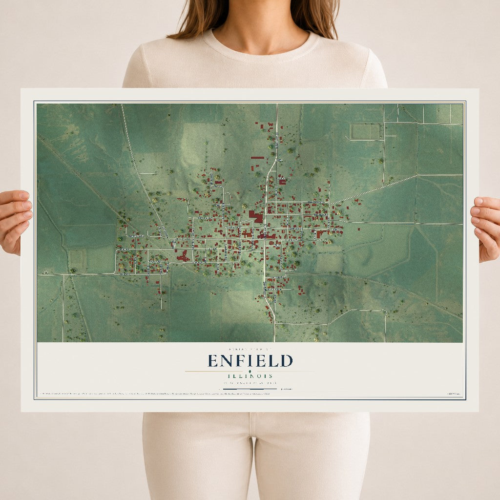 Map of Enfield, Illinois, 18 x 24 inch unframed archival matte print